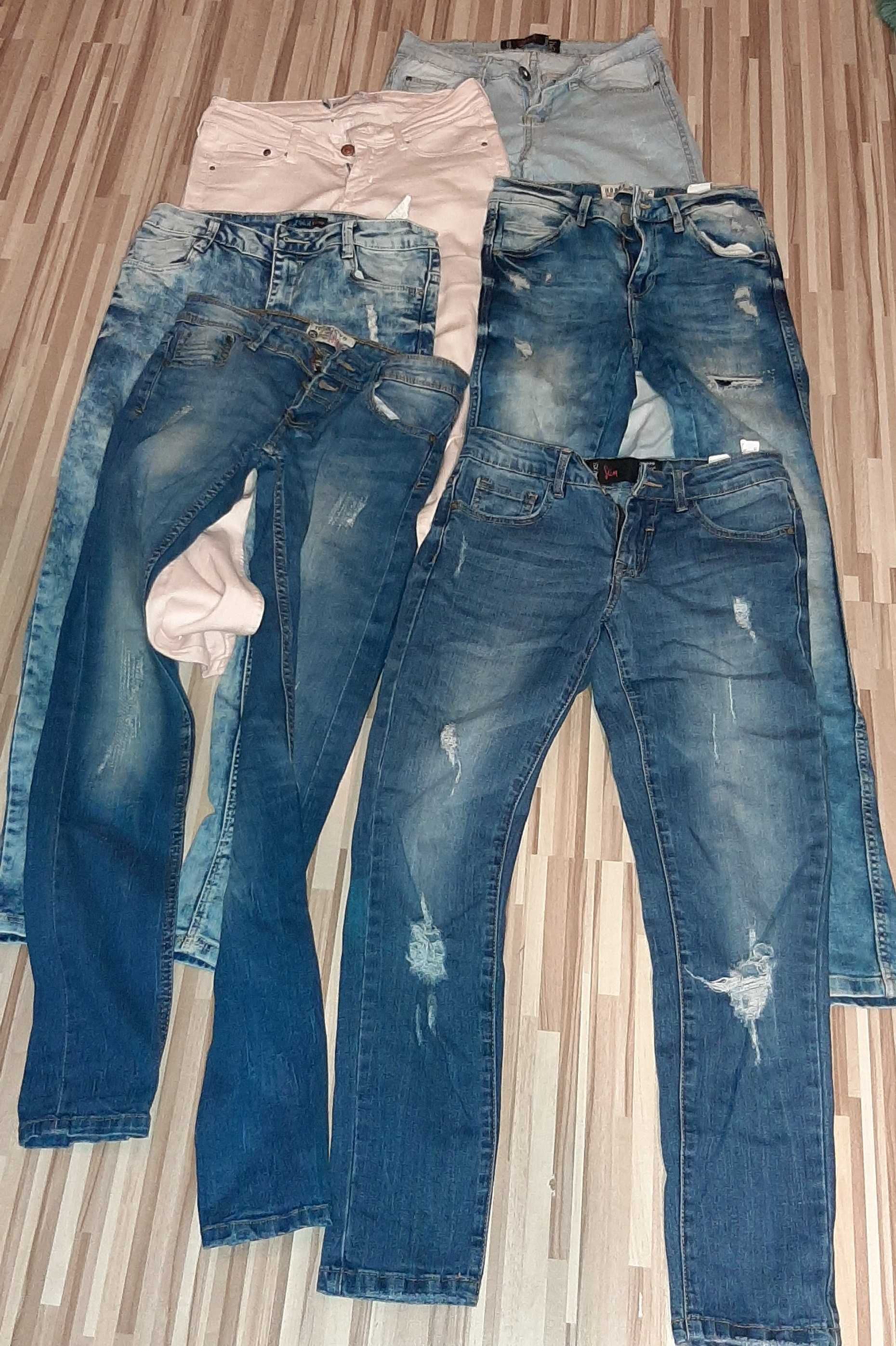 Pakiet 6 par jeans XS