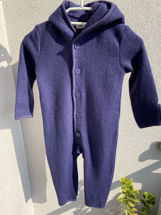 Wełniany pajacyk kombinezon zimowy wełna dla dziecka 86/92 cm