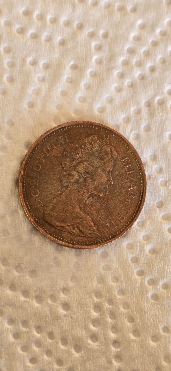 Монета 2 new pence 1971 року.