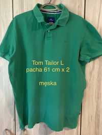 Tom Tailor L zieloną męska koszulka polo t-shirt lato