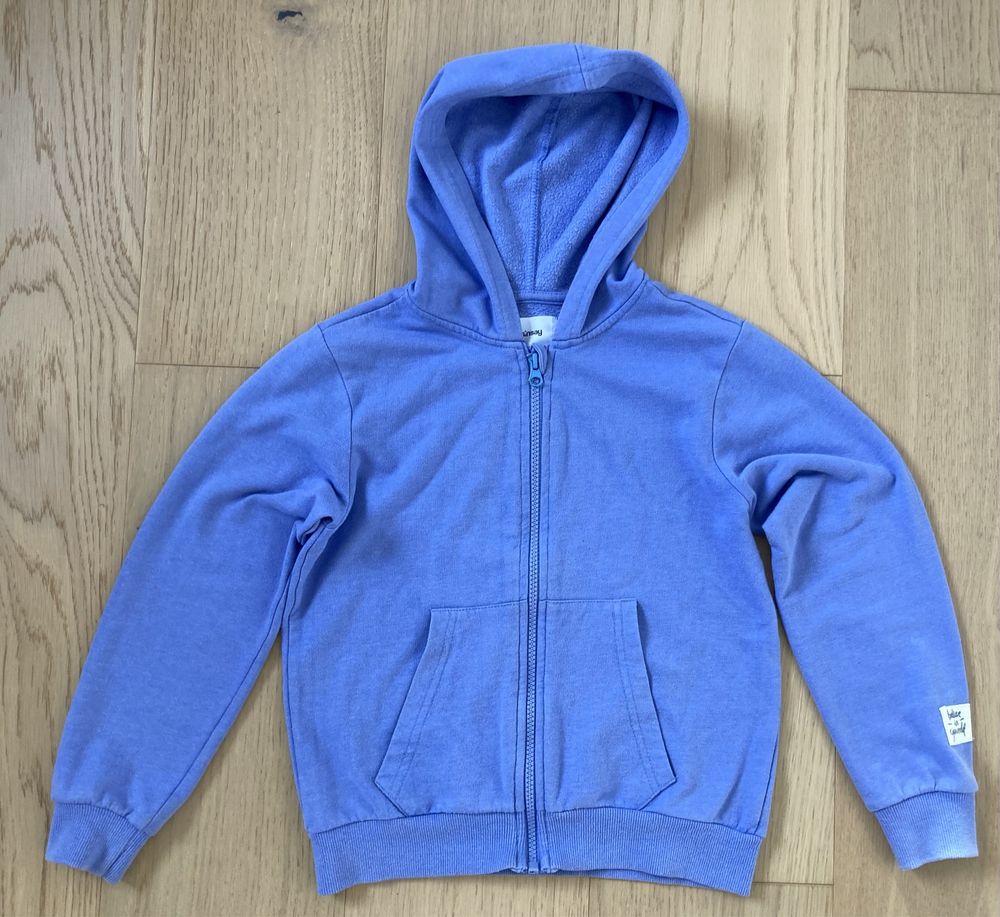 Bluza z kapturek rozpinana niebieska 134 Sinsay