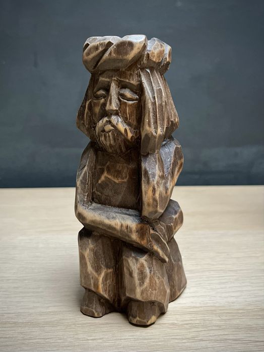 Rzeźba drewniana Chrystus Frasobliwy - sztuka ludowa