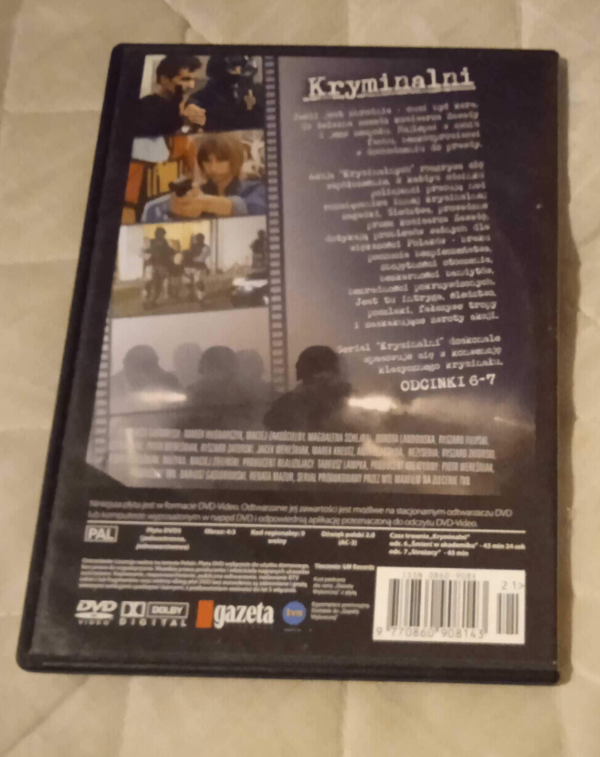 Kryminalni  płyta DVD  sezon pierwszy odcinki 6 i 7