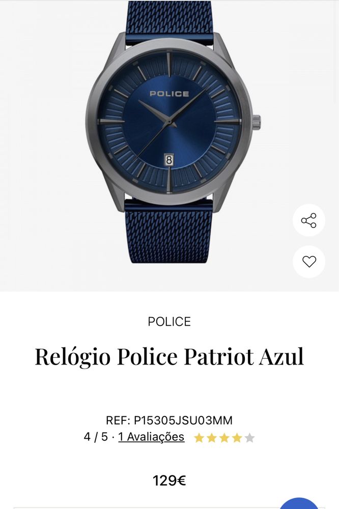 Relogio azul Police