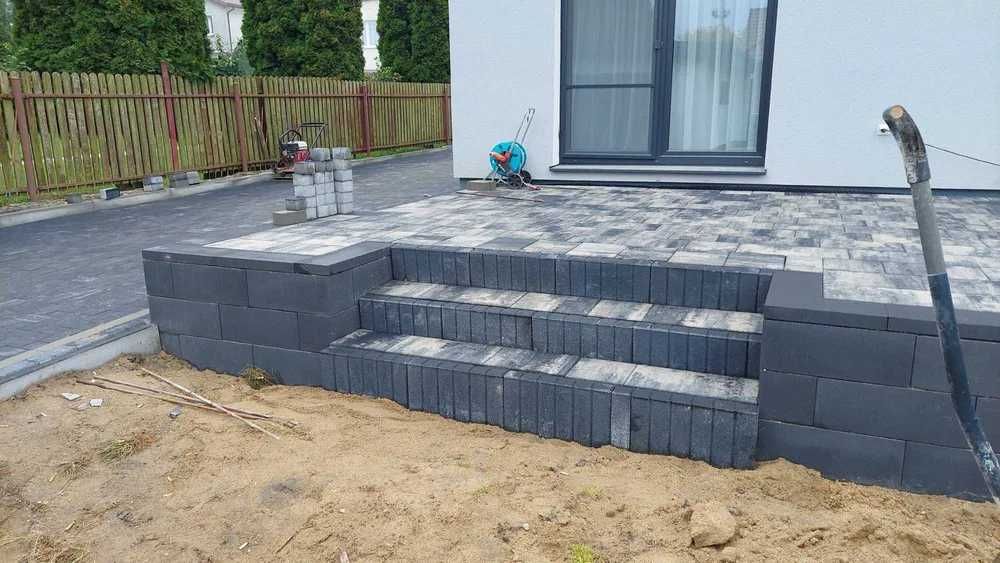 Usługi brukarskie układanie polbruków kostki, granitu. Usługi sprzętem