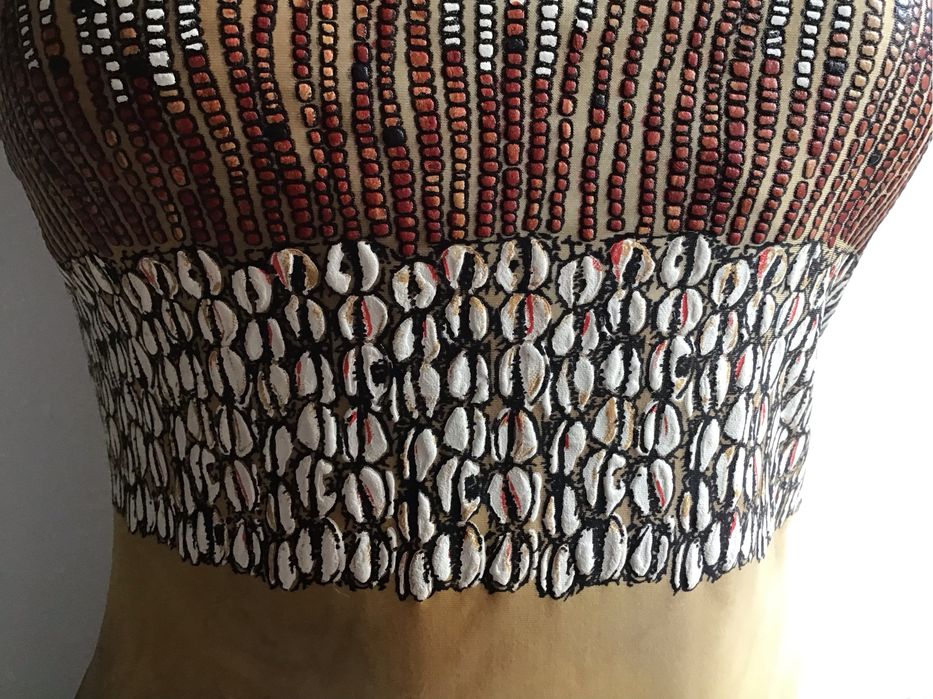 Damski kostium kąpielowy jednoczęściowy ML wzór etniczny cieniowany