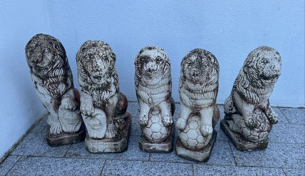 Leões de cimento esculturas