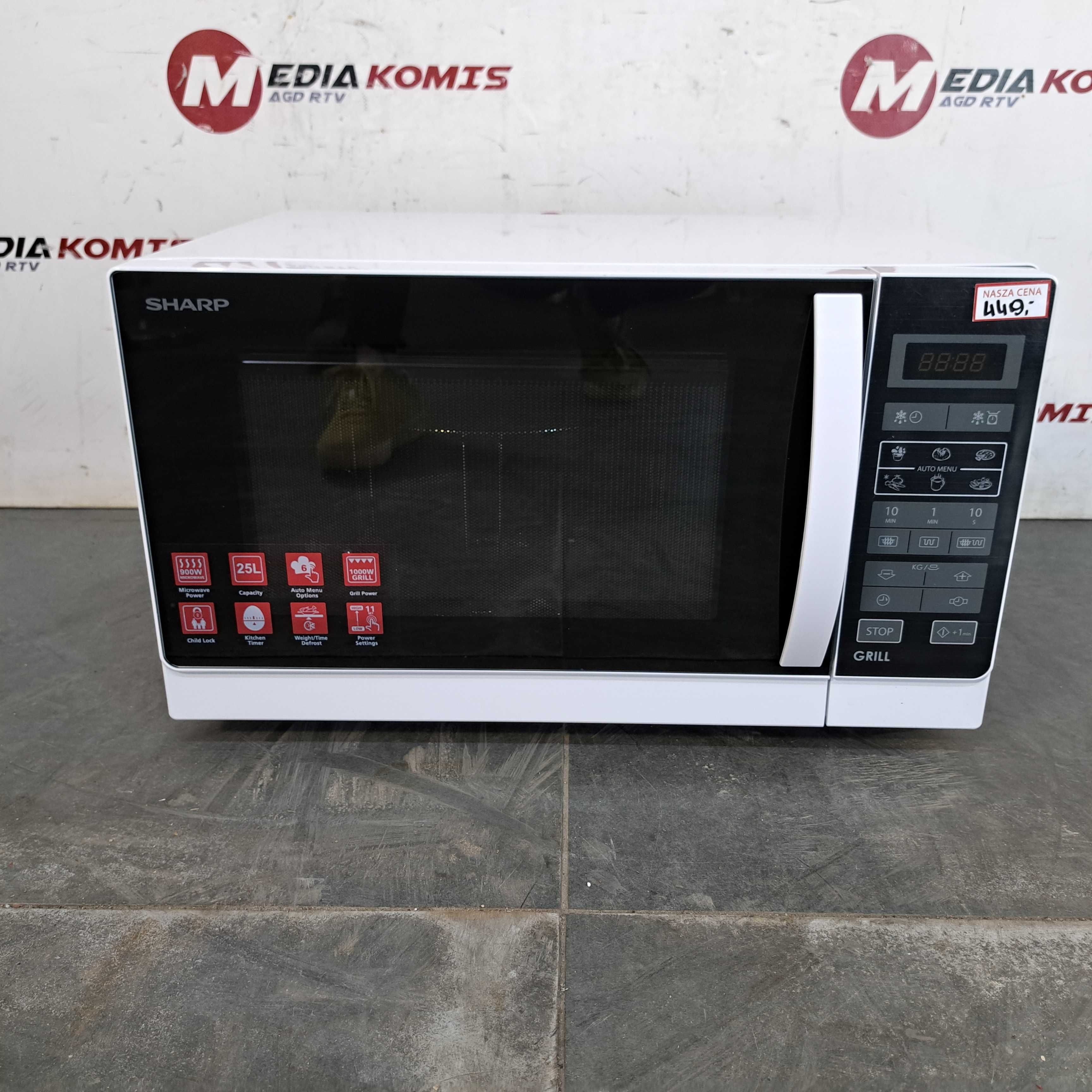 KUCHENKA MIKROFALOWA SHARP R742WW [2lata-gwar] 25 litrów/grill