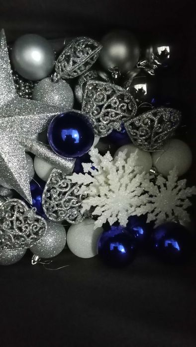 Decoração de Natal prata e azul URGENTE PARA DESOCUPAR