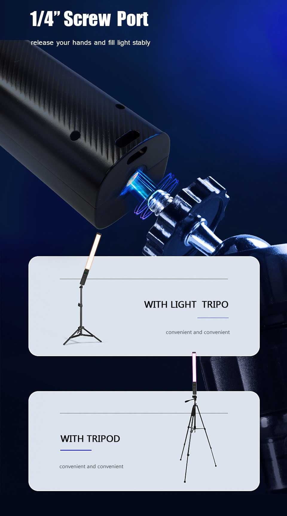 УЦІНКА! Кольорова LED лампа для фотостудії Stick RGB 50см,CRI 95+,2500