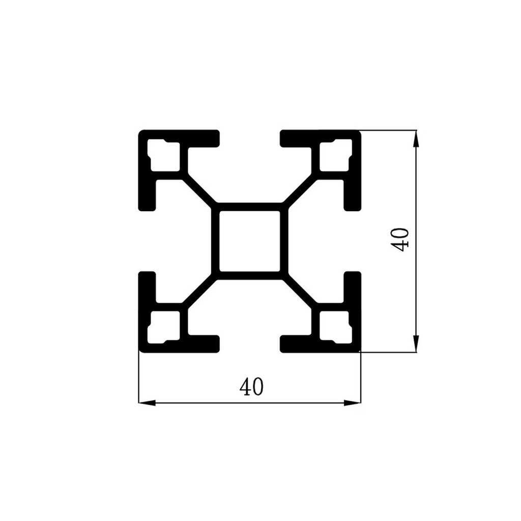 Станочный алюминиевый профиль 40х40 без покрытия АД31 Т5 40 система
