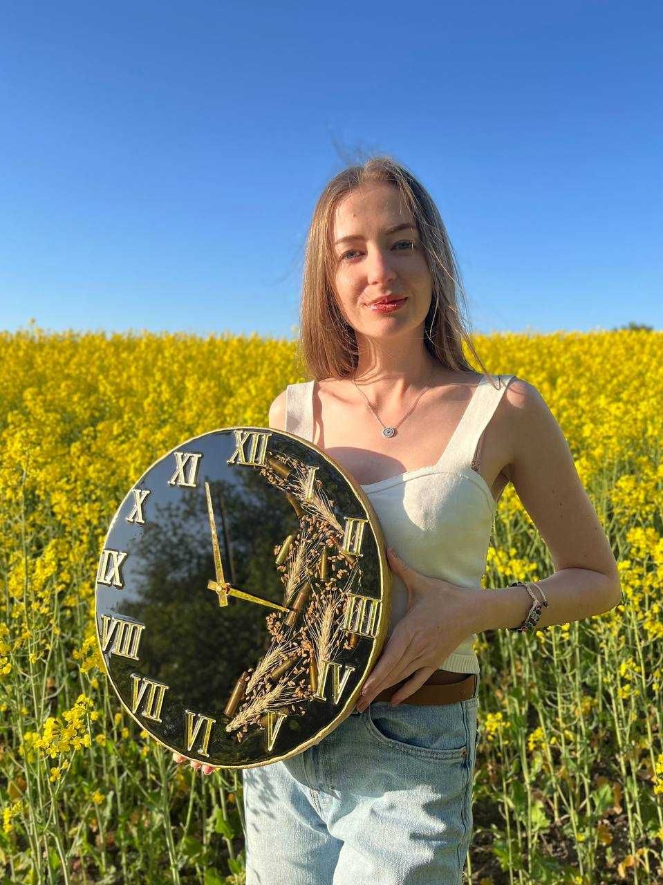 Годинник з гільзами та колосками, подарунок на день народження