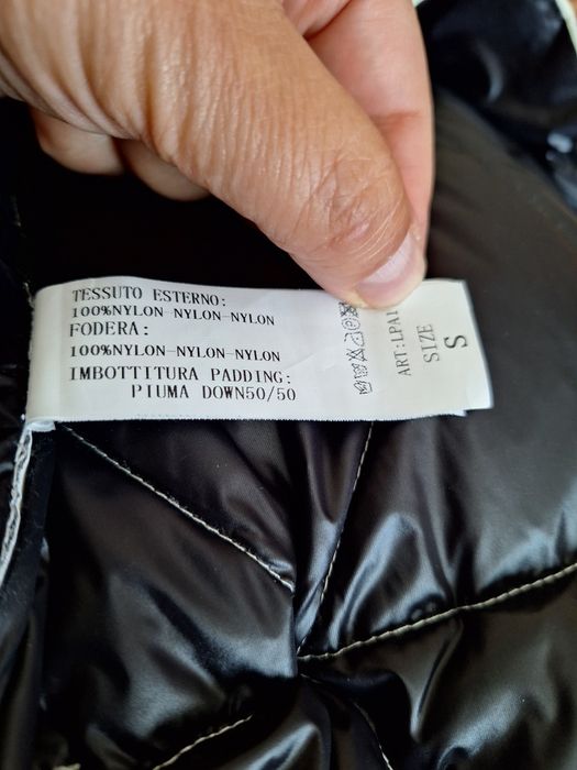 Kurtka włoska biała perłowa puch z pierzem