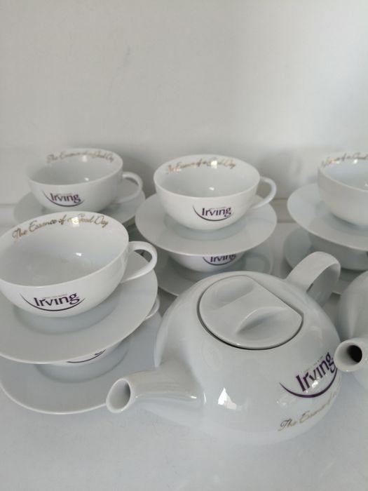 Zestaw do herbaty filiżanki dzbanek porcelanowy porcelana kawowy