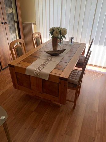 Duży rozkładany stół drewniany. Lite 100% drewno.