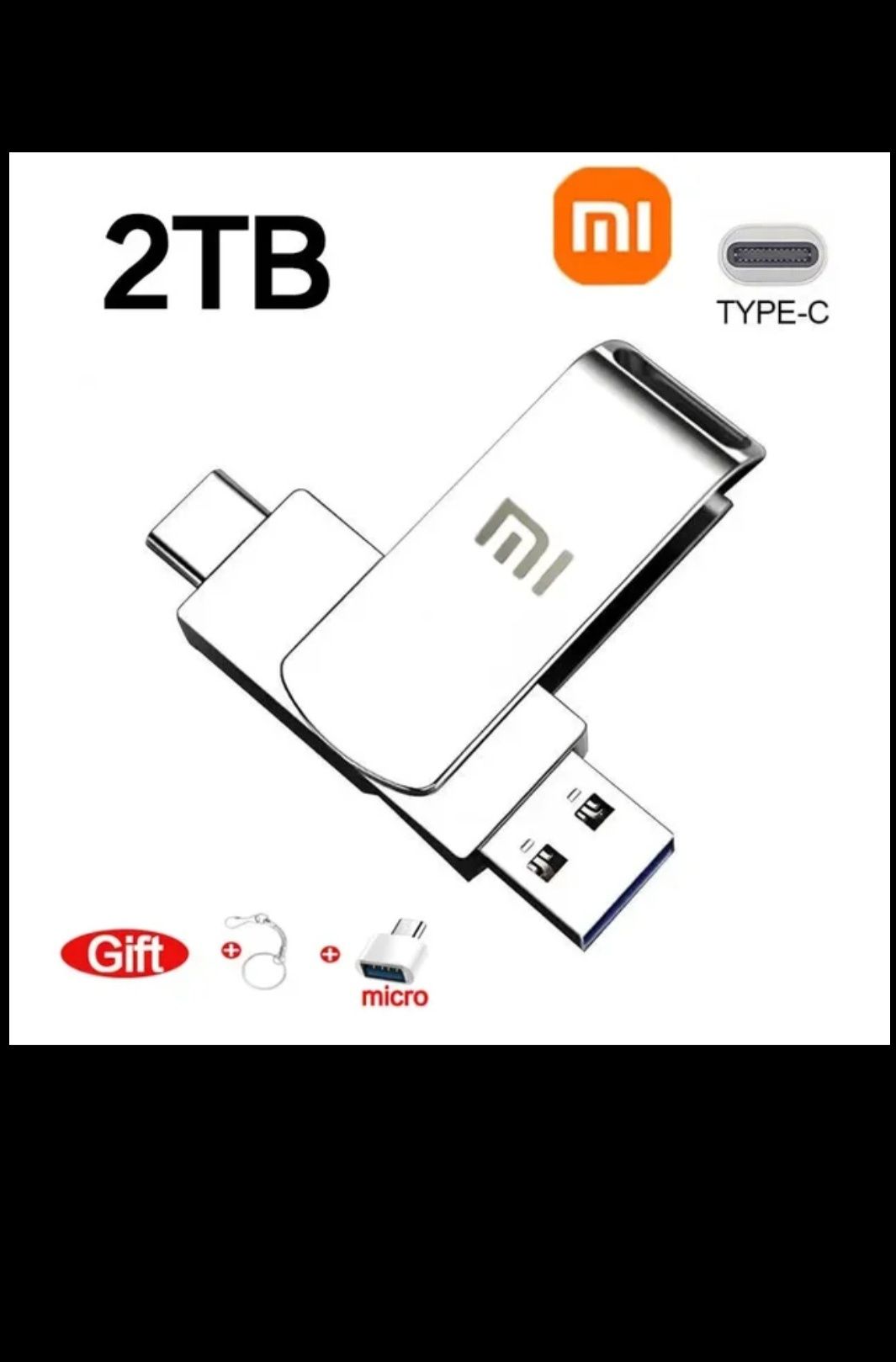 Type - C USB 3.0 Xiaomi 2TB + переходник micro
