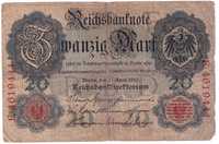 Niemcy, banknot 20 marek 1910 - st. 4