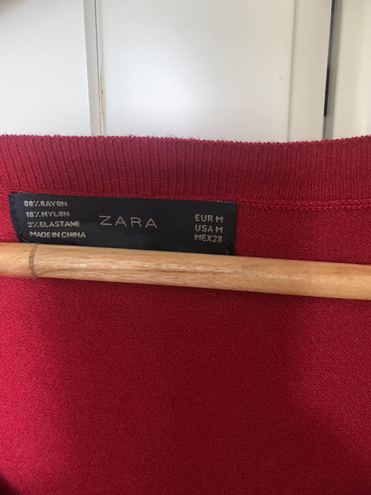 Sweter czerwona sukienka Zara r. M