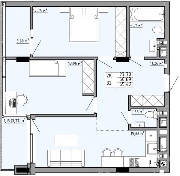 Продаж 2 кімнатної квартири по вулиці Пилипа Орлика, ЖК Family House