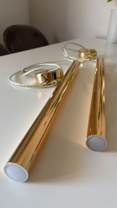 Dwie Zlote lampy wiszace