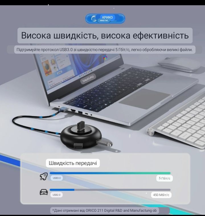 USB концентратор Orico ,не був у виконанні