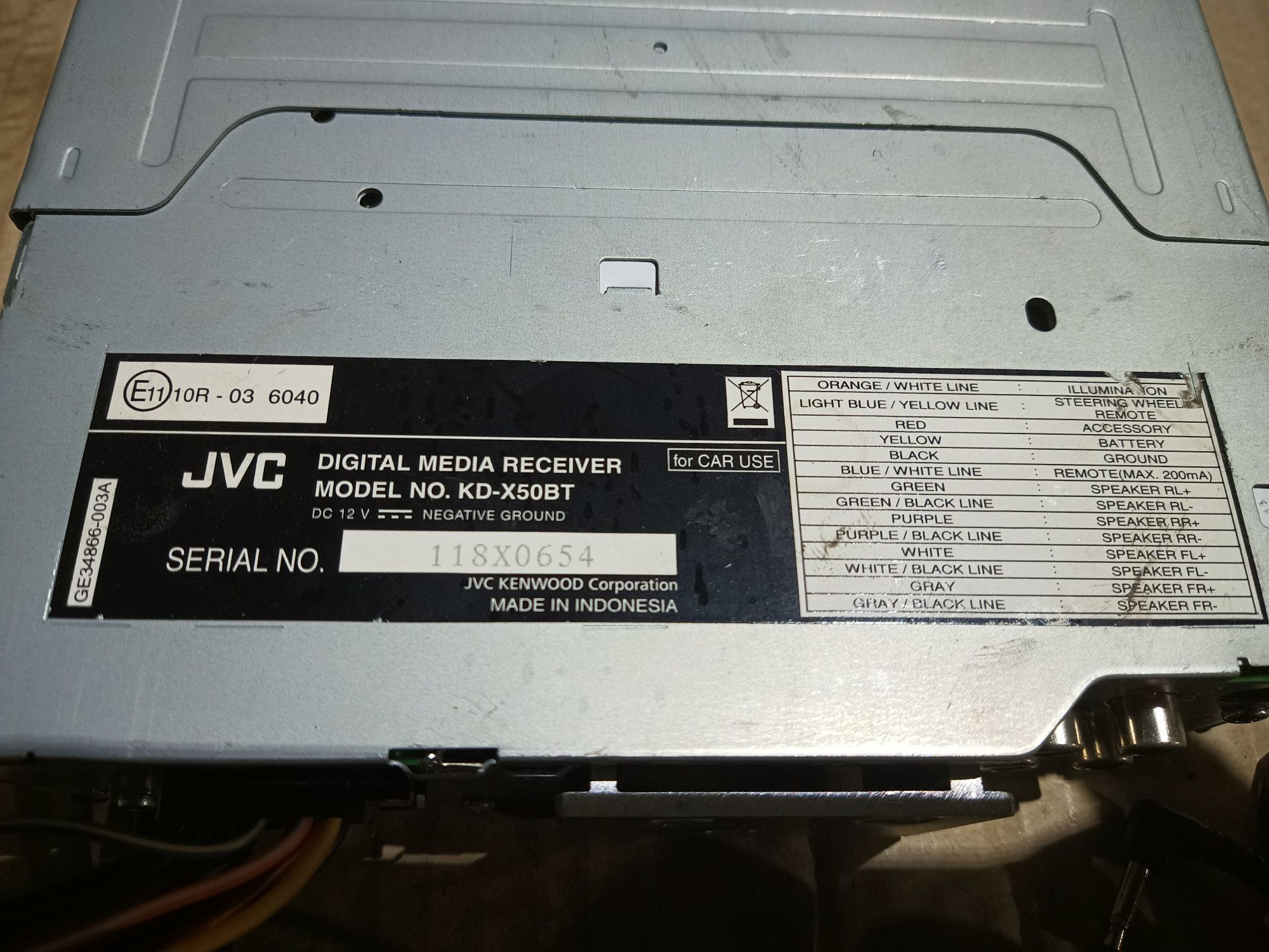 Автомагнітола JVC KD-X50BT 50Wx4  Bluetooth,USB,AUX
