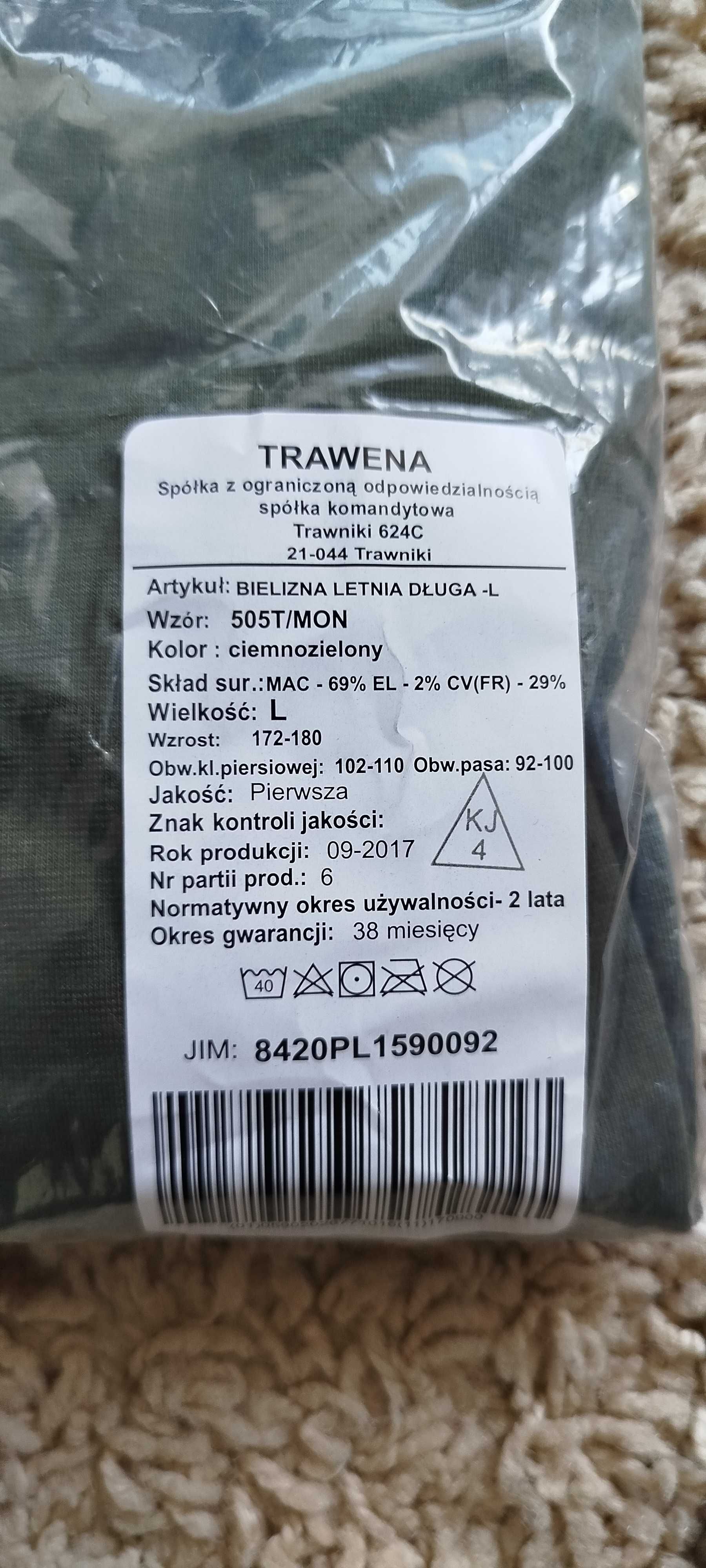 Wojskowa Bielizna letnia długa wz. 505T/MON rozm. L