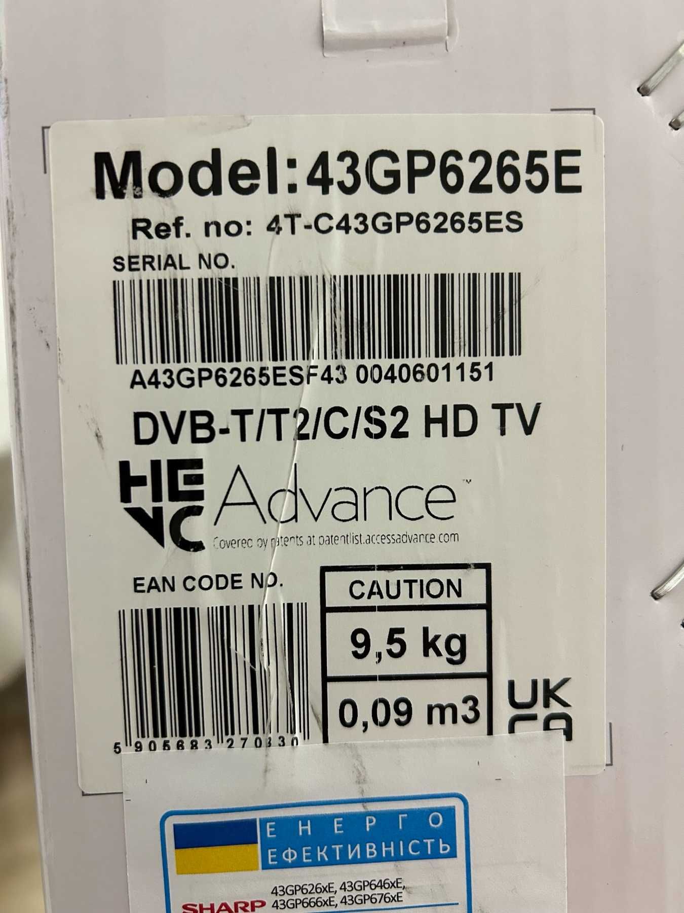 Телевізор Sharp 43GP6265E 4K Ultra HD (ІДЕАЛ!!)