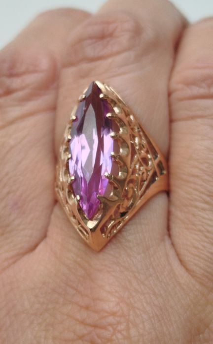 Золотое кольцо СССР с Александритом Золота радянська каблучка