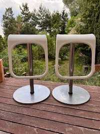 Hokery krzesła białe ogrodowe bar barowe