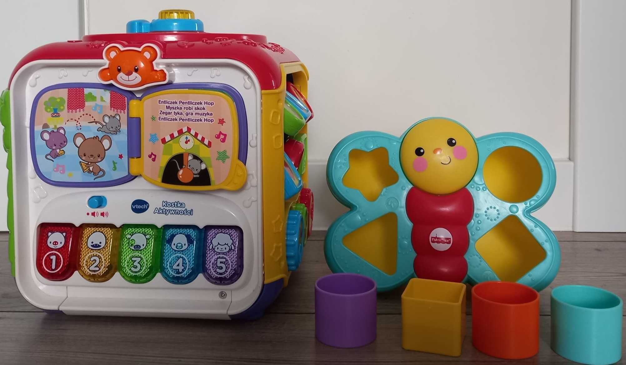 Kostka aktywności Vtech + Motyl Fisher Price