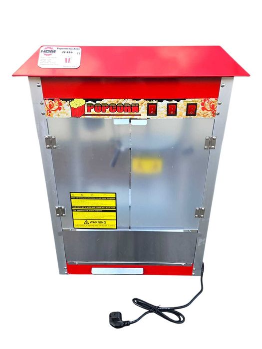 Wydajna Maszyna do popcornu 1400W Wózek szybka porcja podświetlenie