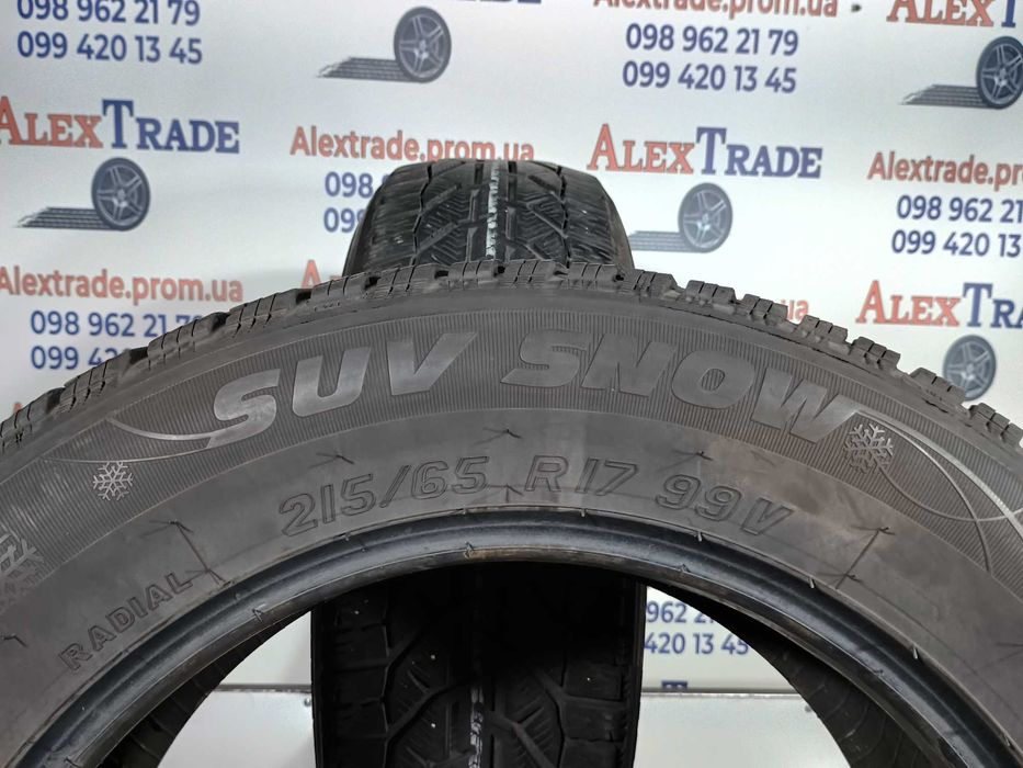 2 шт. 215/65 R17 Sebring Snow SUV зимові шини б/у, 2022 рік, 6 мм
