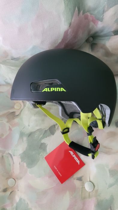 Шлем шолом велосипедний Alpina Hackney black-neon yellow 51-56cm