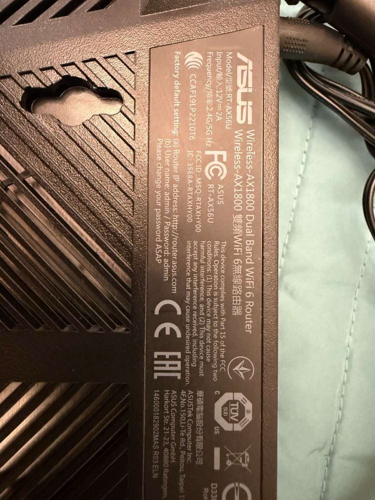 Роутер  Asus Wireless-AX1800 Dual Band WiFi 6 Router