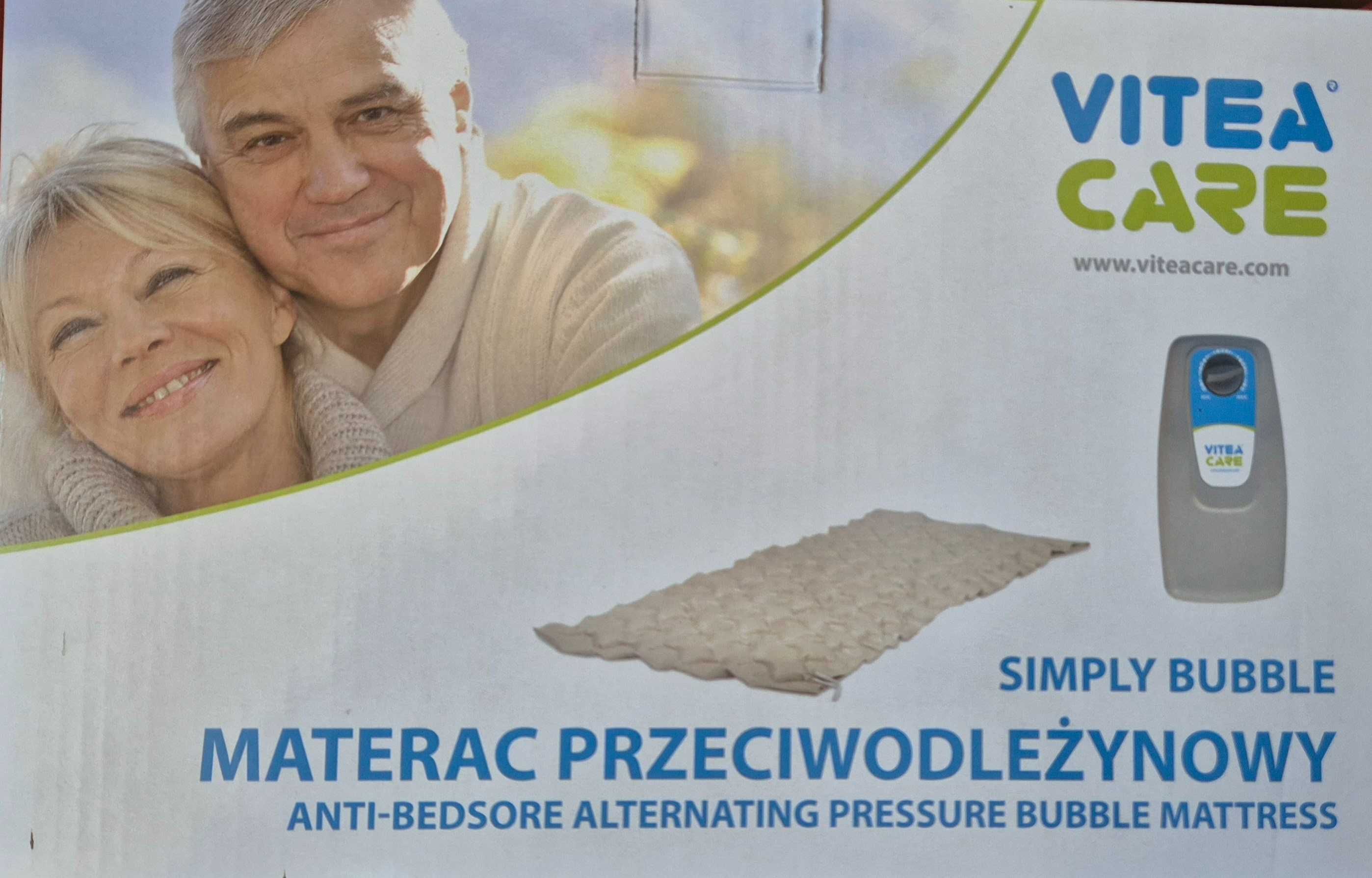 Materac przeciwodleżynowy z pompą firmy Vitea Care (Simple Bubble)