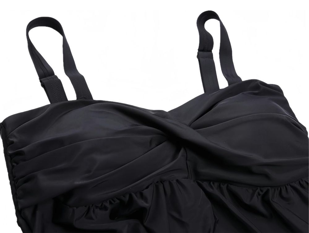 Piękny Strój Kąpielowy Tankini Dwuczęściowy z Regulowanymi Paskami 3XL
