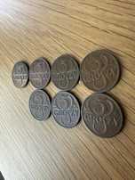 Komplet / zestaw 5 groszy 1923/1925/1928/1935/1937/1938/1939