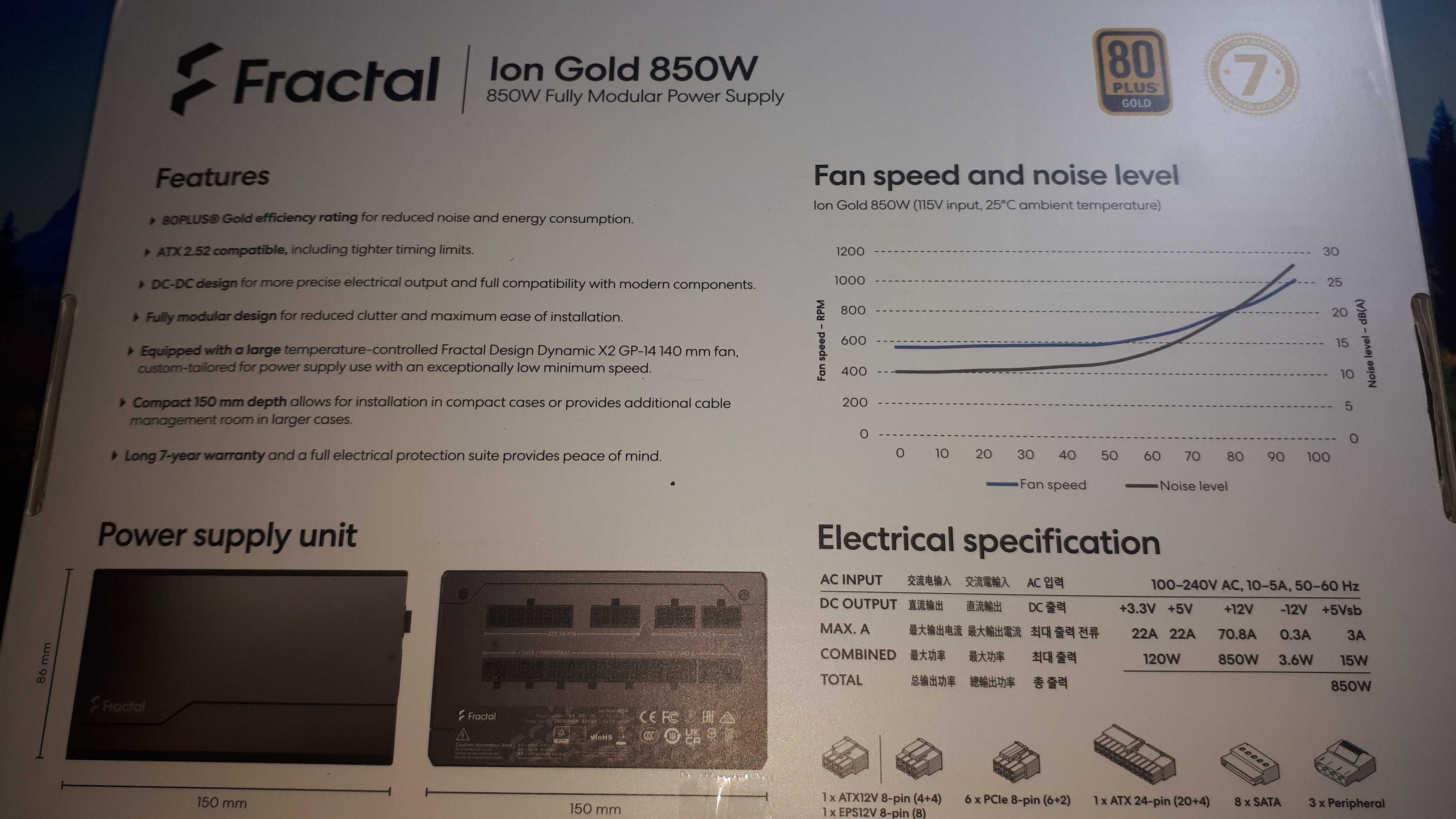 Блок живлення Fractal Design Ion Gold 850W (FD-P-IA2G-850-EU)