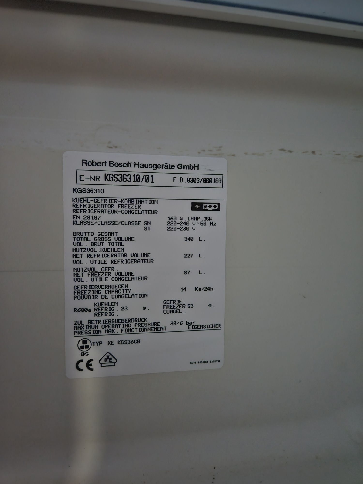 Bosch kgs 36 310