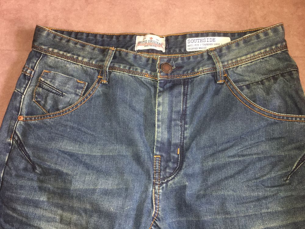 Męskie jeansy Shine Original Southside solidny jeans ładne W34 L30