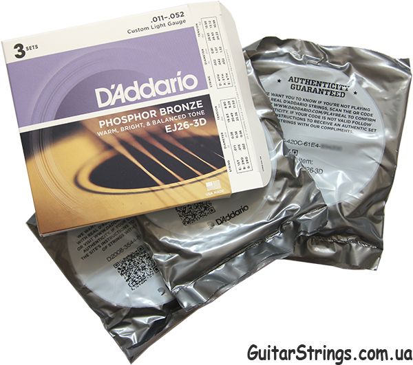 Струны D'Addario EJ10 Bronze 80/20 10-47 для акустической гитары, США