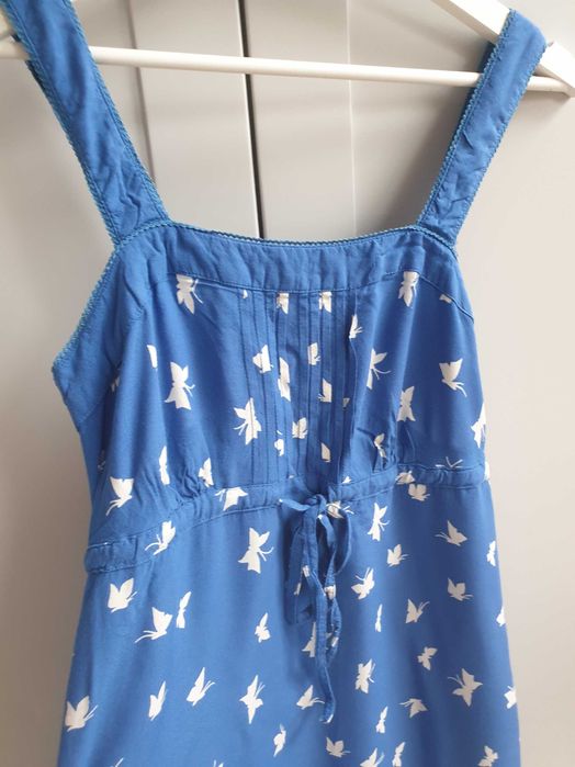 Niebieska sukienka na ramiączkach maxi tall z wiskozy Monsoon 36 38