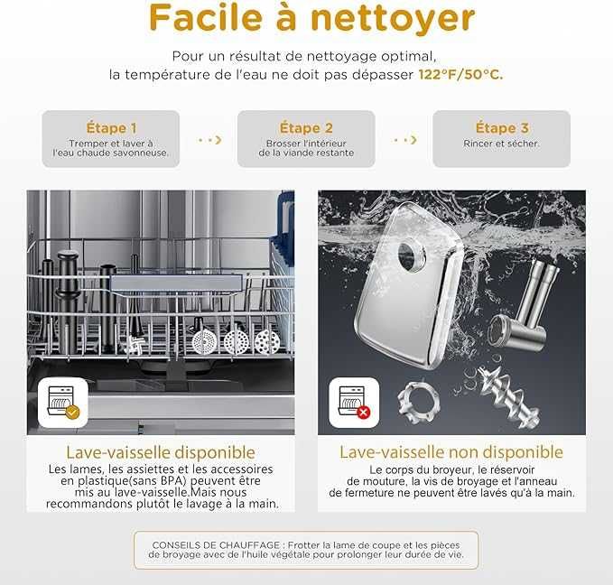 Maszynka do Mielenia Mięsa Aobosi THMGE500A srebrny/szary 350 W (625b)