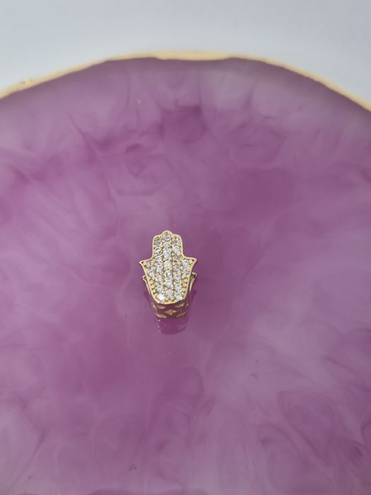 Nowy złoty charms do bransoletki typu Pandora ręka Fatimy