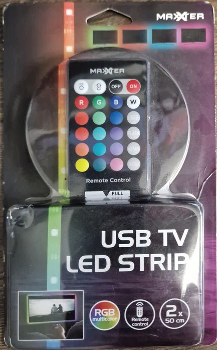 Kolorowa Taśma LED z Pilotem do Dekoracji 2x50cm