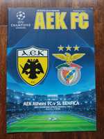 Programa de jogo AEK Benfica 2018/19 Champions league