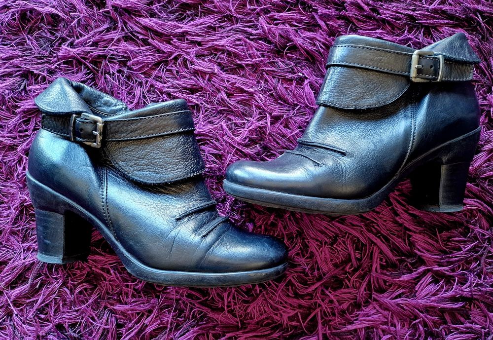 Botins pretos de pele - HISPANITAS - Tamanho 36