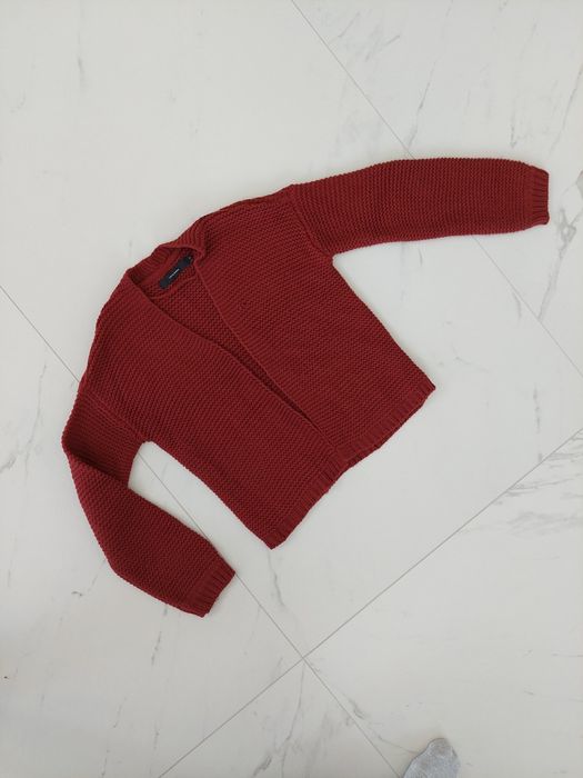 Kardigan sweter Krótki vero moda 34 XS bordowymi burgund