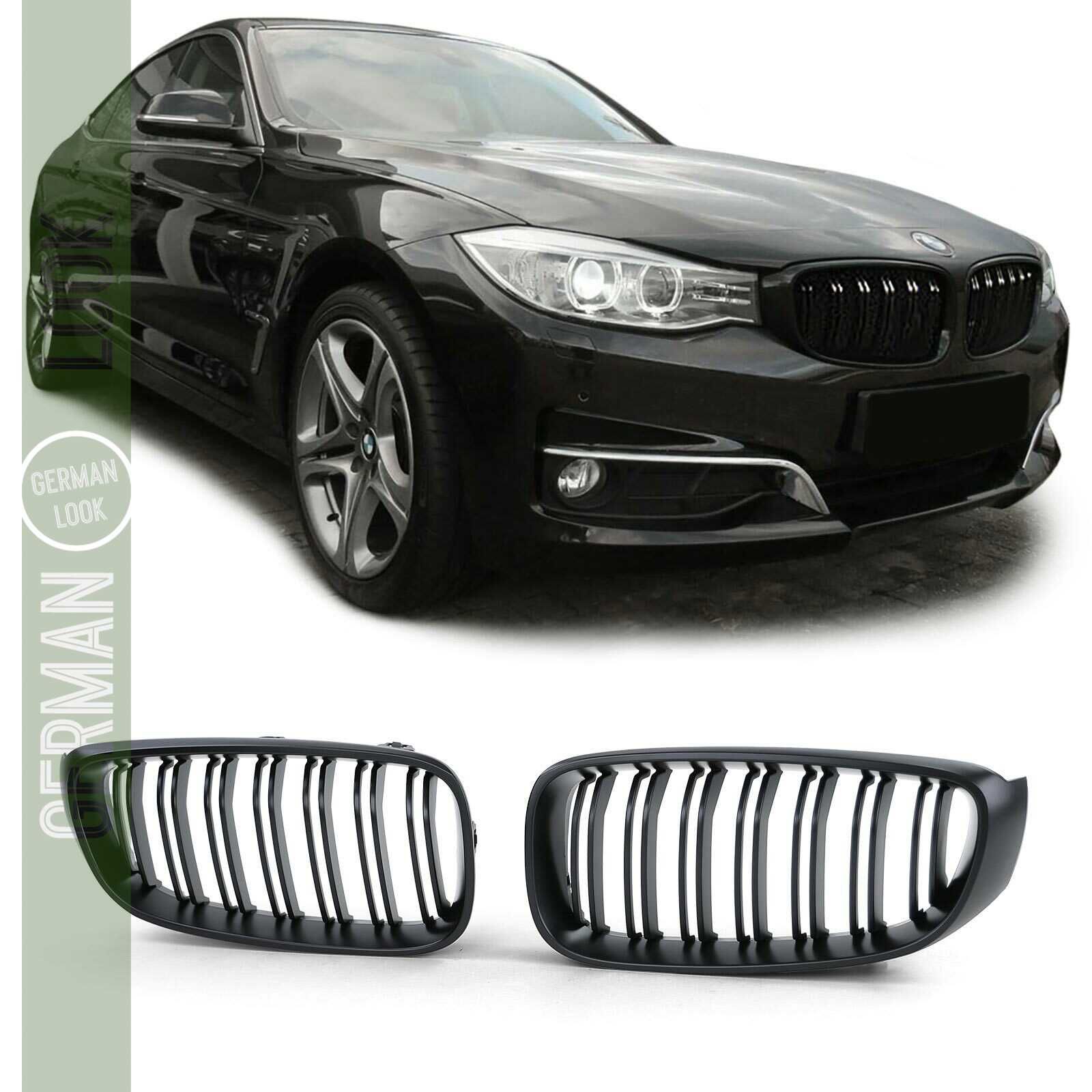Grelha Lâmina Dupla para BMW Série 3 GT F34 2013 a 2016 Preto Fosco
